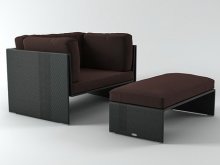 Slim Line Lounge Chair and Footstool