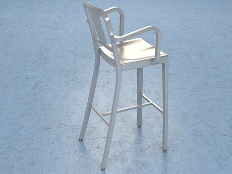 Navy Barstool With Arms 3