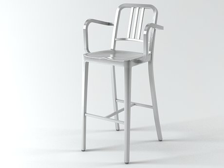 Navy Barstool With Arms 5