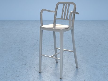 Navy Barstool With Arms 4