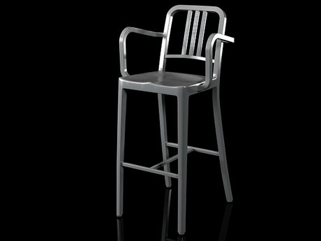 Navy Barstool With Arms 2