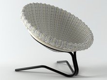 French Round Willow Seat 