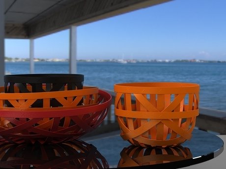 Strip leather baskets 3