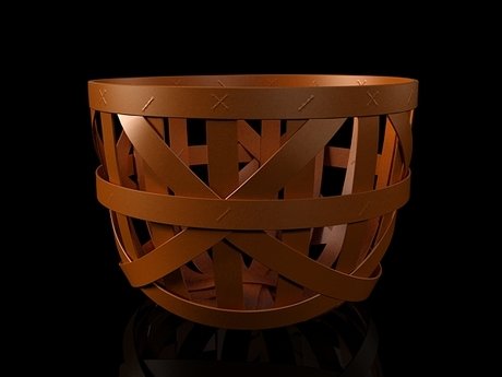 Strip leather baskets 17