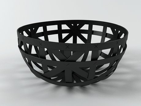 Strip leather baskets 12