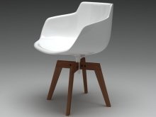 Flow armchair oak base 