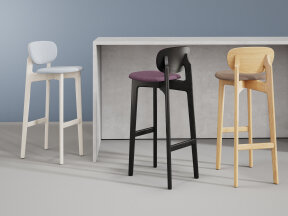Zenso Bar Chairs with Upholstered Seat and Back