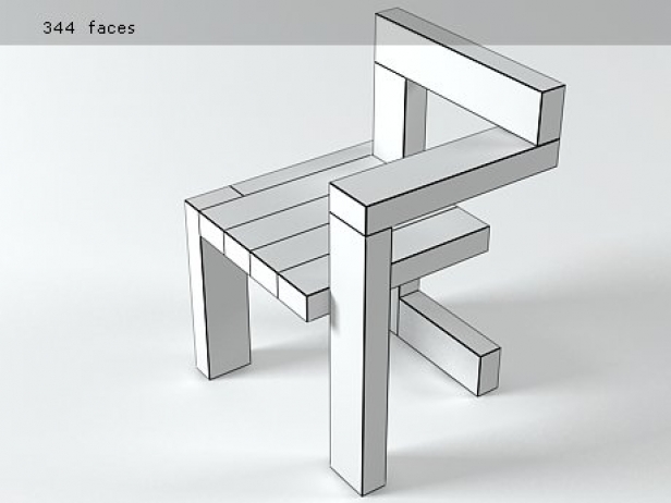 Steltman Chair 3d model  Rietveld by Rietveld