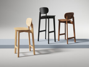 Zenso Bar Chairs with Wooden Seat