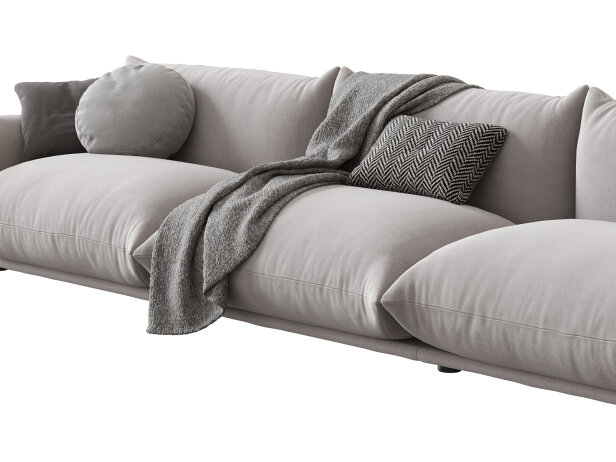 de wind is sterk Voorzichtigheid Hick Marenco 3-Seater Sofa with Armrests 3d model | Arflex International Spa,  Italy