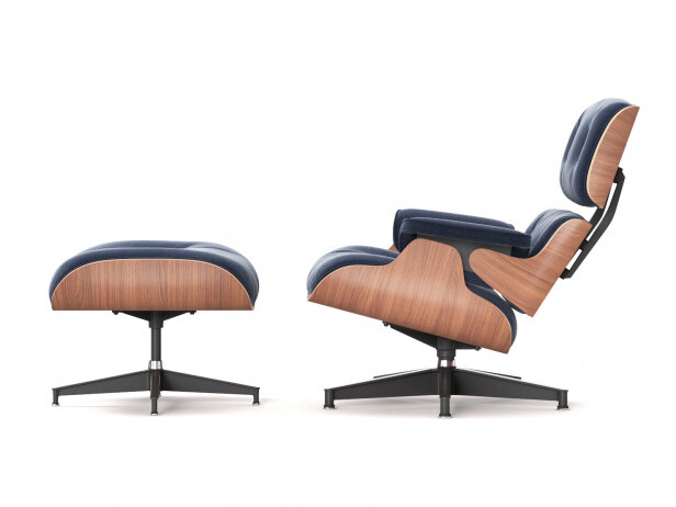 Eames Lounge Chair And Ottoman 3d Model, Eames Tall Lounge Chair Dimensions