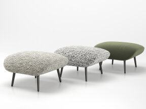 Upholstered Footstools with Four Legs Base