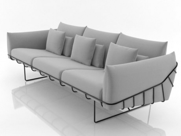 zoogdier Zijn bekend Scarp Wireframe sofa 3 seat 3d model | Herman Miller, USA