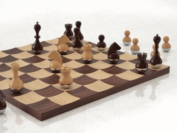 Concaved Classic Game Boards : Wobble Chess Set