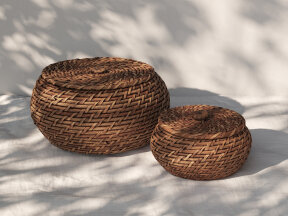 Round Seagrass Basket Set with Lids