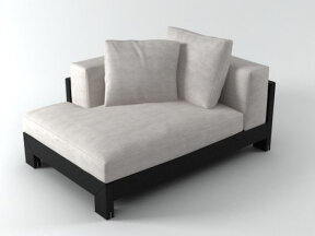 Modern Black Base Chaise Lounge