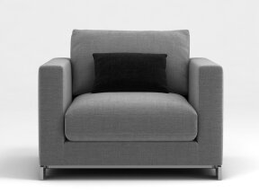 Upholstered Armchair with Steel Legs