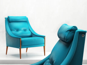 Upholstered Shell Leather Armchair