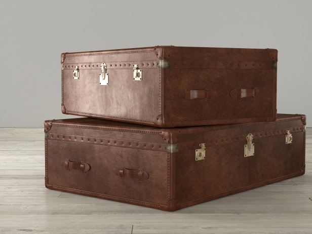 Rh Mayfair Steamer Trunk Coffee Table, Leather Trunk Coffee Table