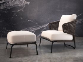 Aston Cord Armchair + Ottoman
