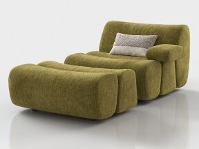 Ernest Armchair With Pouf