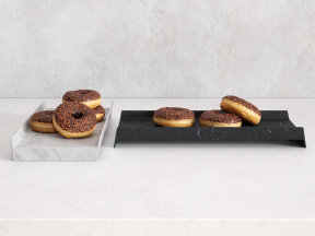 Chocolate Donuts on Marble Tray