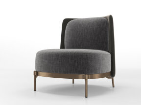 Rounded Back Armchair without Armrests
