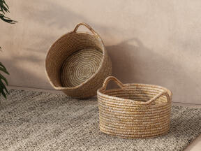 Shallow Storage Basket with Two Handles
