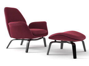 Modern Armchair with Shell Armrests