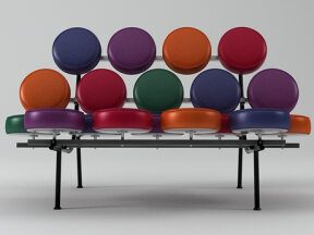 Multicolor Round Cushions Sofa