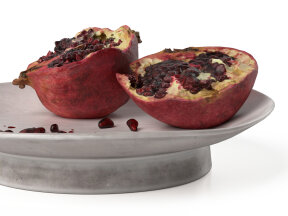 Pomegranates in Low Pedestal Platter