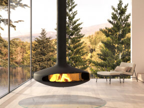 Gyrofocus Glass Suspended Fireplace