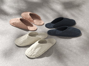 Quilted Linen Slippers