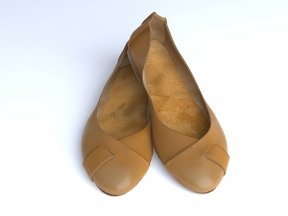 Nude Leather Flats