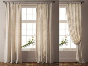 Country Solid Nature Linen Curtains
