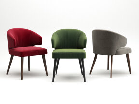 Contemporary Upholstered-Seat Armchair