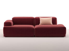 Divan Base 2-Seater Sofa with Open Armrest