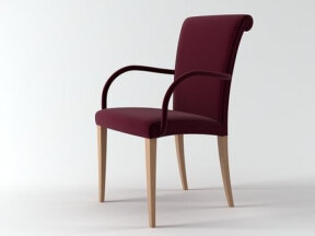 Upholstered Wooden Legs Dining Chair