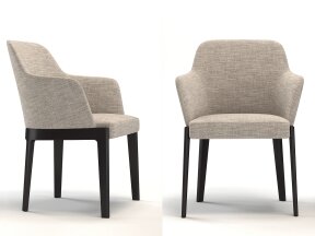 Elegant Upholstered 4-Legged Armchair