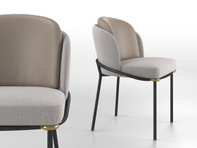 Dining Armchair with Upholstered Seat and Back