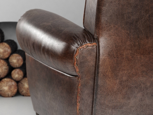 Parisian Leather Recliner 3d Modell, Parisian Leather Chair