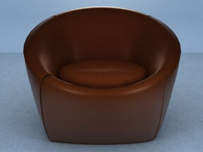 Leather Lounge Chair with Footstool