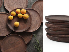 Solid Wooden Walnut Plates