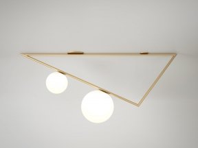 Domestic Triangle 2 Globes Ceiling Lamp