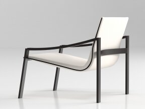 Minimalist Easy Chair with Metal Frame