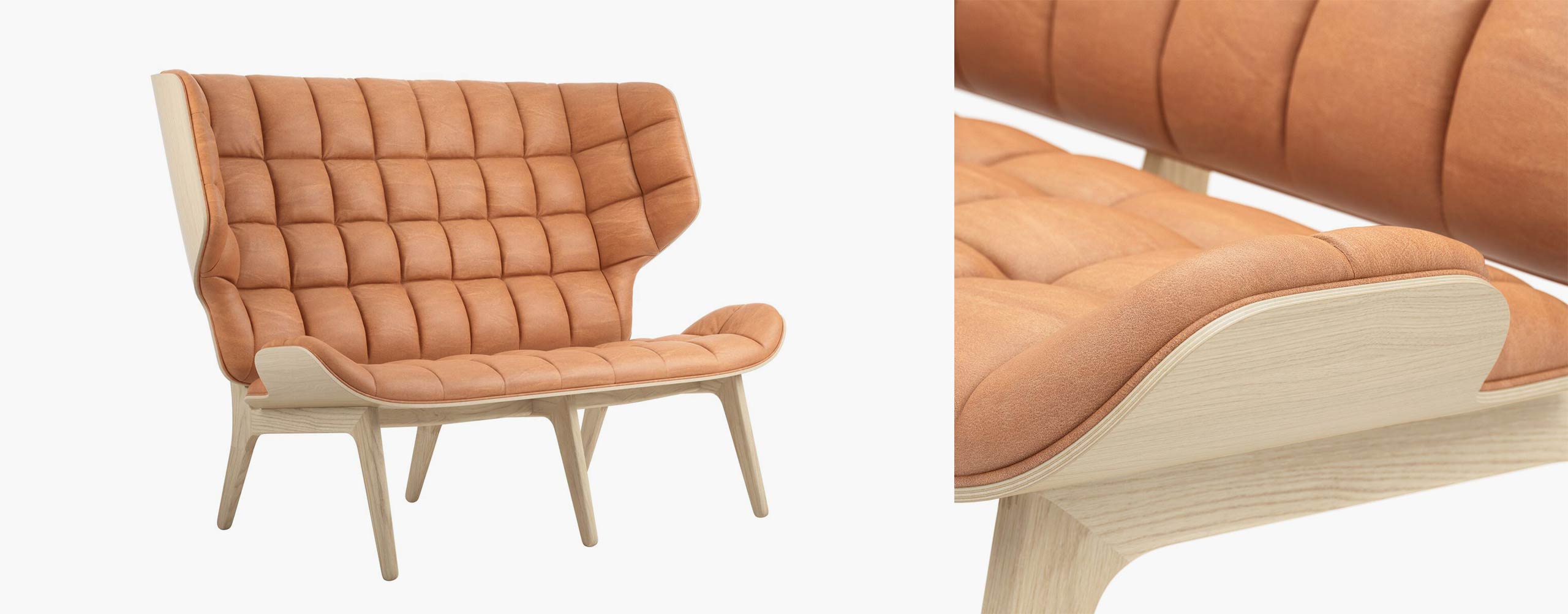 Close-up and full view at NORR11's Mammoth sofa - CGI and 3d model by Design Connected