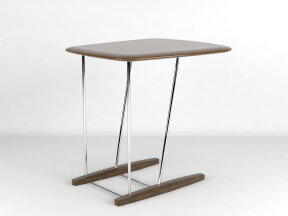 Side Table on Metal Base with Skids